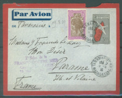 MADAGASCAR  -  PAR AVION 19.8.1939 - ENTIER POSTAL 3.65 TANANARIVE PARANE ILLE ET VILAINE   - Lot JJ12985 - Covers & Documents