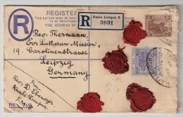 Malaya, 1930, Registered Stationary 12 C. , # 4505 - Federation Of Malaya