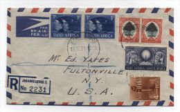 South Africa/USA REGISTERED AIRMAIL COVER 1951 - Airmail