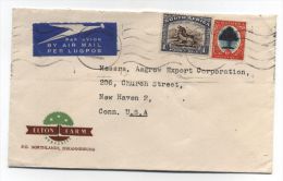 South Africa/USA FARM ADVERTISING AIRMAIL COVER - Poste Aérienne