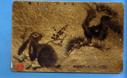 Japan Japon Telefonkarte Phonecard Télécarte  - ZODIAQUE Gold  Animal - LAPIN - RABBIT Horoscope ZODIAC Sternzeichen - Zodiaque