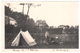 CPA SAINTE MARINE FINISTERE  10 AVRIL 1939 CAMP TENTE CAMPING ANIMATION   CARTE PHOTO AGFA - Combrit Ste-Marine