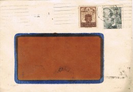 15941. Carta BARCELONA 1944. Recargo Exposicion. Rodillo Patriotico - Barcelona