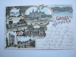 SCHWERIN , Hotel , Fähre , Colorlitho   , Seltene Karte Mit Stempel 1897 - Schwerin