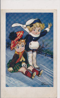 FRED SPURGIN, CHILDREN, LOVING COUPLE IN SNOW, EX Cond. PC, Mailed 1921 - Spurgin, Fred