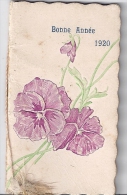 BONNE ANNEE 1920    PENSEES ROSES  5X9CM   CARNET 7 FEUILLES - Petit Format : 1901-20