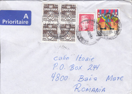 33135- CIRCUS, CLOWN, QUEEN MARGRETHE 2ND, STAMPS ON COVER, 2002, DENMARK - Storia Postale