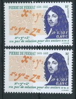 [11] Variété : N° 3420 Fermat Formules Jaune-orange Au Lieu D'orange + Normal ** - Unused Stamps