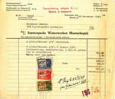 Factuur Van De Antwerpsche Waterwerken Maatschappij: 20 December 1946 - 1900 – 1949