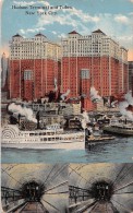 03077 "HUDSON TERMINAL AND TUBES - NEW YORK CITY"  BARCHE. CART.  SPED. 1920 - Hudson River