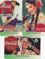 3 Prépayées UK Royaume Uni, Coca-Cola Old Theme £10, By PPS Ltd - Sonstige & Ohne Zuordnung