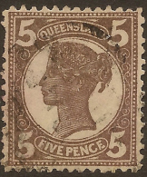 QUEENSLAND 1897 5d Dull Brown QV SG 247 U #QY155 - Gebraucht