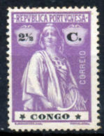 !										■■■■■ds■■ Congo 1914 AF#104* Ceres 2,5 Centavos STARS II-I (x5192) - Portugiesisch-Kongo