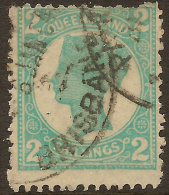 QUEENSLAND 1897 2/- Turquoise QV SG 254 U #QY161 - Usati