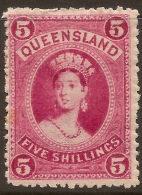 QUEENSLAND 1882 5/- Rose QV SG 163 HM #QY127 - Nuevos