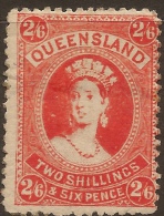 QUEENSLAND 1882 2/6 Vermilion QV SG 162 HM #QY126 - Nuevos