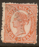QUEENSLAND 1895 1d Red P12 QV SG 217 U #QY142 - Used Stamps