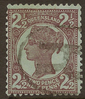 QUEENSLAND 1897 2 1/2d Purple QV SG 237 U #QY151 - Used Stamps
