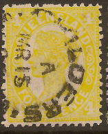 QUEENSLAND 1897 4d Yellow QV SG 244 U #QY153 - Usati