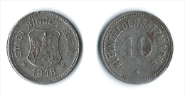 ALLEMAGNE GERMANY STADT BINGEN RHEIN 1918 KLEINEGELDRSATZMARKE 10 PFENNIGS WW1 - Monetary/Of Necessity