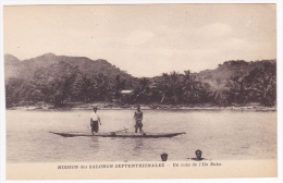 Mission Des Salomon Septentrionales - Un Coin De L'Ile Buka, Pirogue De Pécheurs, Enfants Se Baignant - Solomon Islands