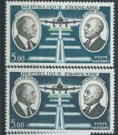 [12] Variété : PA N° 46 Daurat Vanier Bleu-vert Au Lieu De Bleu Foncé + Normal ** - Unused Stamps