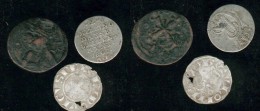 Lot   3  Pièces, Denier Saint Louis , Byzantine à Déterminer, + 2 Skilling 1801 - Byzantinische Münzen