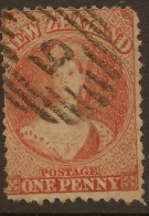 NZ 1862 1d Orange FFQ SG 112 U #QV32 - Gebraucht