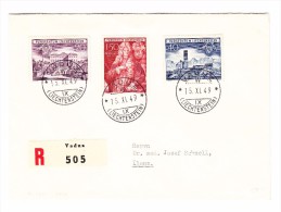 FL - Vaduz 15.11.1949  R-Brief  Nach Ilanz Mit #228-230 - Lettres & Documents