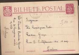 Portugal & Bilhete Postal, Rádio Graça, Com Gravura No Verso, Lisboa 1954 (317) - Brieven En Documenten