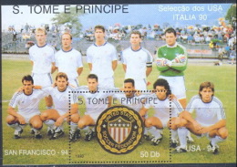 Sao Tome-e-Principe- 234 - N° 234 Bloc Italia 90 / Usa 94 Sport FOOTBALL (soccer) - 1990 – Italia