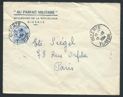 FRANCE - TUNISIE - Enveloppe De Bizerte Pour Paris En 1954 - Voir Scans - Lot  P14050 - Storia Postale