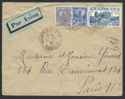 FRANCE - TUNISIE - Enveloppe De Hamman Lif Pour Paris En 1939 Par Avion ( étiquette ) - Voir Scans - Lot  P14051 - Lettres & Documents