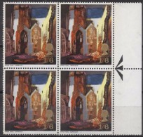 GREAT BRITAIN 1968 British Painting - 1s6d Ruins Of St Mary Le Port (Piper) MNH BLOCK OF 4 - Blocks & Miniature Sheets