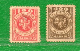 1 MEMEL- KLAIPEDA -1923--Protectorado Francés- 2 Valores Ver Fotos - Unused Stamps