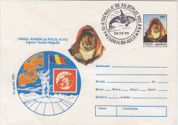 33261- TEODOR NEGOITA, FIRST ROMANIAN AT NORTH POLE, WHALE, COVER STATIONERY 1996, ROMANIA - Arktis Expeditionen