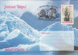 33319- BELGICA ANTARCTIC EXPEDITION CENTENARY, RACOVITA, SHIP, COVER STATIONERY, 1998, ROMANIA - Antarctische Expedities