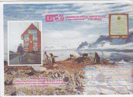 33374- ALMIRANTE BROWN ARGENTINIAN ANTACTIC RESEARCH STATION, RACOVITA PLAQUE, COVER STATIONERY, 1998, ROMANIA - Bases Antarctiques