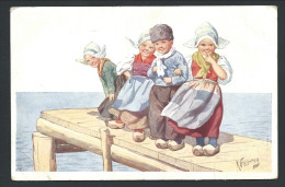 CPA Fantaisie - Illustrateur KARL FEIERTAG - Enfant - Hollande - Hollandais - 1912 - B.K.W.I. 692-6 // - Feiertag, Karl