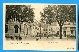 F313, Souvenir D´Yverdon, Rue De La Poste, Animée, Publicité Grosch & Greiff ,voir Scan Du Dos, Précurseur,non Circu - Yverdon-les-Bains 