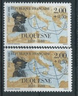 [12] Variété : N° 2517 Duquesne Impression Défectueuse Des Continents Et Méridiens + Normal ** - Unused Stamps