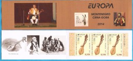 2014  349  EUROPA CRNA GORA MONTENEGRO VOLKSMUSIKINSTRUMENTE BOOKLET TYP A1 - 2014