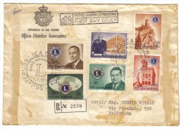 San Marino 1960 Busta Primo Giorno Lions Club 6 Valori S.108 Cod.busta.004 - Cartas & Documentos