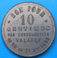 Paris 75 Calisaya 27 Bd Des Italiens , 10 Centimes 1892 Elie C.450.1 - Monetary / Of Necessity