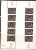 FRANCE FEUILLE COMPLETE DE 10 TIMBRES NEUF ** MNH DU N° 1321 DE  1961 - Feuilles Complètes