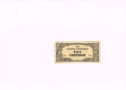 WWII Japanese Government Currency 10 Centavos Bill - Japan