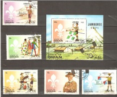 Oman 1972 Boy Scouts Jamboree With Miniature Sheet, Fine Used - Oman