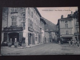 VOREPPE (Isère) - Place Debelle Et Grande Rue - Commerces : Café Des Touristes,... - Animée - Non Voyagée  - Cliché TOP! - Voreppe