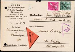1948. BERLIN. Black Overprint. 40 Pf. + 16 Pf. Nachnahme OST + WEST MARK. Postkrieg?. B... (Michel: 12) - JF181553 - Covers & Documents
