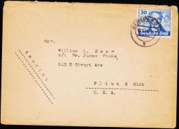 1949. Goethe 30 Pf. BERLIN 12.1.50 To Flint, Michigan, USA. (Michel: 63) - JF181533 - Covers & Documents